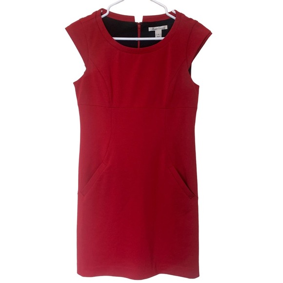 Kenneth Cole Vibrant Red Empire Fitted Dress Size 0 - Picture 1 of 7